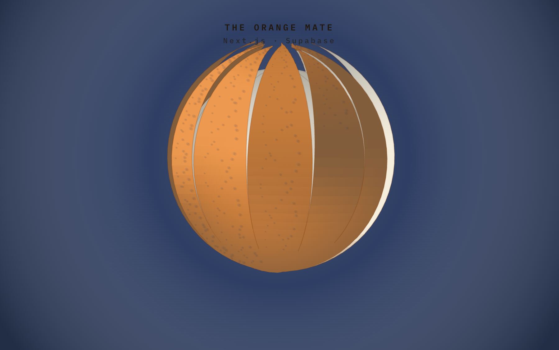 The half-peeled orange with strips of rind lifted away